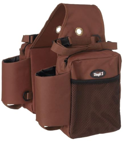 Tough1 Saddle Bag with Bottle Holders - Brown