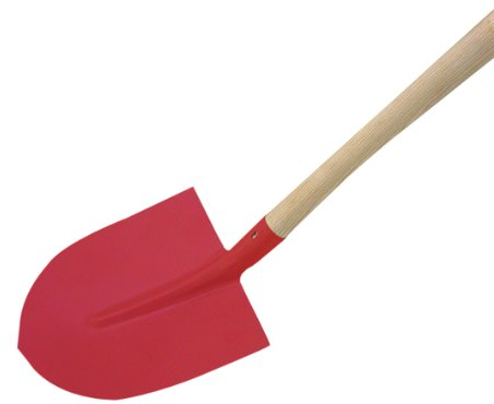 Xclou Frankfurter Sandschaufel in Rot aus Metall, Gartenschaufel mit Holzstiel, Bauschaufel mit optimaler Kraftübertragung, Größe 5, Gesamtlänge: ca. 150 cm