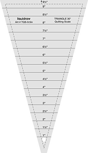 Liquidraw Triangle Quilting Ruler Acrylic Template - 30° / 9.5 | Made From Durable Clear Acrylic | Ideal for Sewing, Dressmaking or Arts & Crafts | Helpful in Cutting Triangles | Half Inch Markings