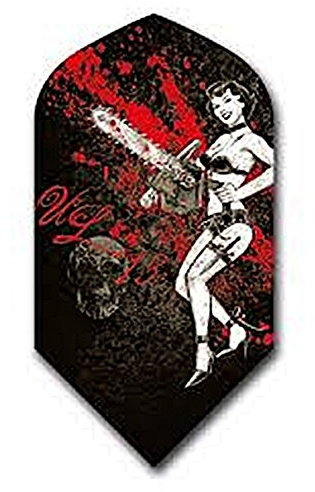 US Darts 3 Set (9 Flights) Alchemy Mascara Chainsaw MASSACE Slim Dart Flights - 100 Micron, Ex-Tough
