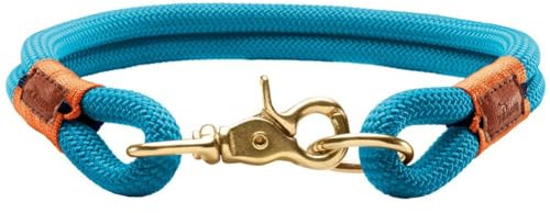 HUNTER OSS Halsung, Halsband für Hunde, Tau, Seil, Messing-Karabiner, Maritim, 60/10, Petrol, L-XL