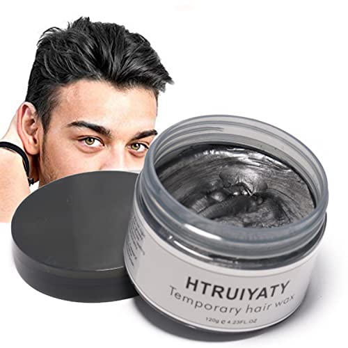 Cera per Capelli di Colore Nero, Modellamento Temporaneo di Una Volta Tinture per Capelli Naturali di Colore, Crema Acconciatura Temporanea, Cera Styling per Party, Cosplay, Party (Nero)