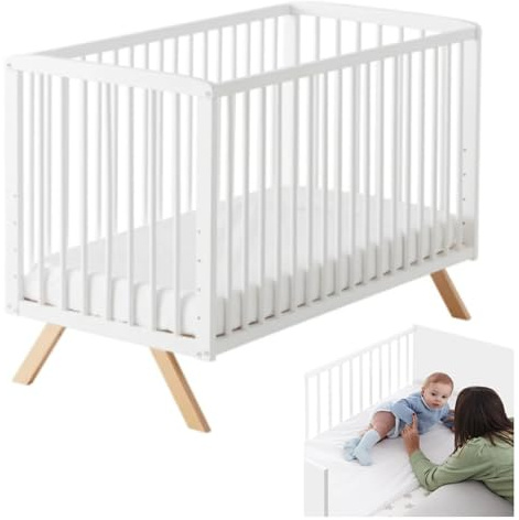 Cuna Colecho de Bebé Nuru Estilo Nórdico 120x60 cm, con Kit Colecho Incluido CoolDreams