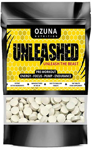 Unleashed Pre-Workout Supplement - Energy Pills with Beta Alanine, Caffeine & Creatine - Performance & Endurance - 100 Tablets