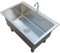 Edelstahl Mopp Spüle, Waschtisch Waschbecken Utility Wanne Schwerlastspülen mit Wasserhahn für Waschraum, Werkstatt, Keller, Garage, Hängespüle (Farbe : Silver, Größe : 50x40x30cm)