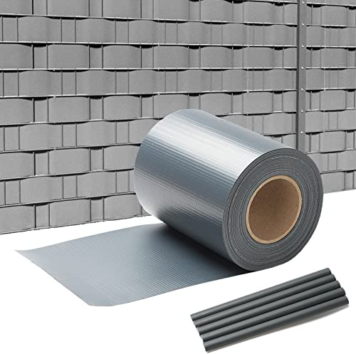 Joparri Set di 2 Strisce per Protezione della Privacy in PVC per giardino, 2 rotoli, 70 m x 19 cm, con 120 clip, per balcone, impermeabile, antivento, colore antracite