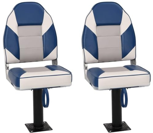 vidaXL Set de Asientos Plegables para Barco 4 uds con Respaldo Alto, Silla de Barco, Asiento de Barco de capitán, Silla de Barco Plegable
