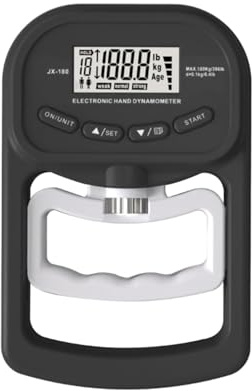 Medidor de Fuerza, Dinamómetro de mano digital Medidor de medición de fuerza de agarre Captura automática Potencia de agarre manual electrónico 396 lb / 180 kg(Nero)