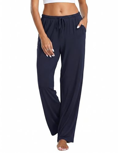 Marvmys Pantalon De Pyjama Femme Bas De Pyjama D'intérieur Vêtements De Nuit Décontracté Pantalon De Nuit Loungewear Femmes Avec Poche S-3XL