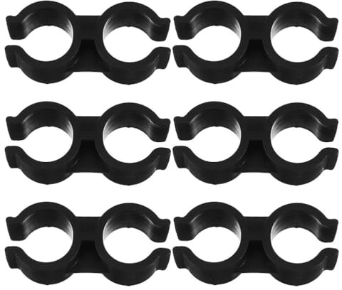 Sewroro 6pcs Double Port Plastic Pipe Clamps H Shaped Connectors for Dual Pipe Repair and Connection Easy Install Clips for Greenhouse and Plumbing Use Inner