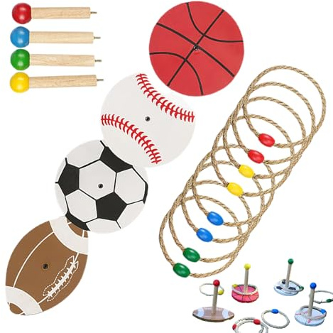 Set Di Anelli | Gioco All'aperto per Giardino | Attrezzature Sportive Anelli con Corda per Pratica Velocità Agilità Uso Interno Esterno Prato Campeggio Eventi Attività All'aperto