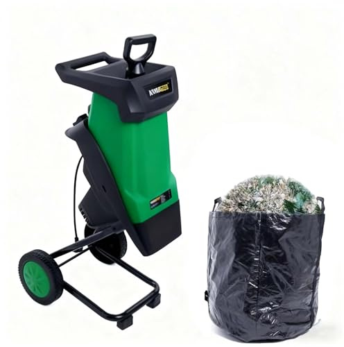 SIEEOUR 2400w Triturador De Jardín Eléctrico, Astilladora De Madera 40mm Con Caja De Recogida 50l, Apagado De Seguridad Y Cuchillas Reversibles, Triturador Portátil Para Ramas De Jardín