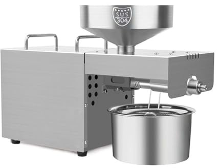 610W Macchina Automatica Della Pressa Dell'olio Estrattore Di Olio Di Dado Caldo Freddo Acciaio Inossidabile Pressa Per Olio Famiglia Commerciale Per Mais Arachidi Soia Fax Semi Colza Noce 3-6kg / H