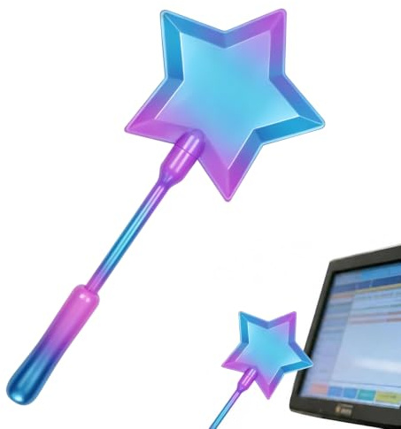 Hshenjhu Porta Tarjetas Pago Sin Contacto, Varita Magica Tarjeta Impresa en 3D, Wand Mágicas de Estrellas Juguetes, Star Magics Wand para Raves, Bromas Y Pagos Sin Contacto (Azul)