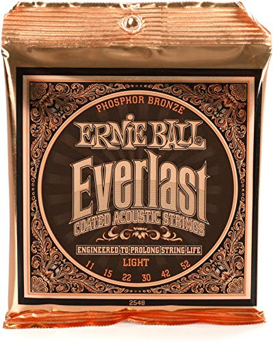 Ernie Ball Everlast Light Coated Phosphor Bronze Akustik-Gitarrensaiten, Stärke 11-52