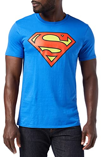 DC Comics Men's Superman Logo Short Sleeve T-Shirt, Blue (Royal Blue), X-Large