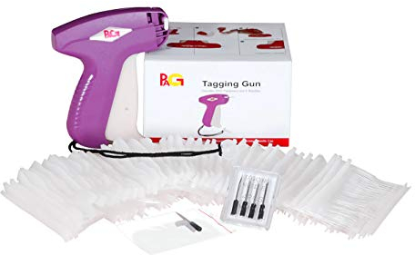 PAG Etikettierpistole Etiketten für Kleidung,mit 5 Ersatznadeln+5 cm 2000 Heftfäden,Etiketten Pistole Geeignet für Kleidung Preisschilder Etiketten Preis Marke Tags,Violett
