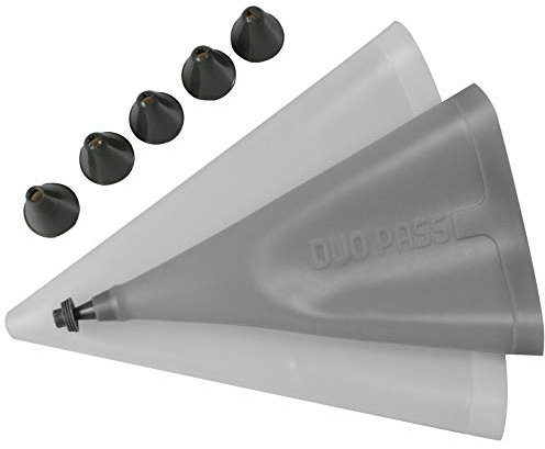 ambikon Silikon-Spritzbeutel Duo mit 5 Tüllen (Grau)