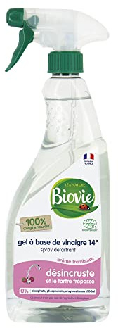 Biovie - Spray vinaigre framboise 14° - Droguerie - Ecodétergent - Spray de 750ml
