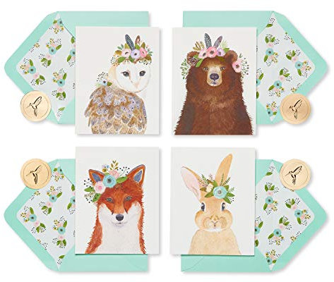 Papyrus Blanko-Karten mit Umschlägen, Waldtiere, 20 Stück