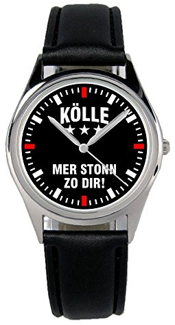 KIESENBERG Armbanduhr Köln Geschenk Artikel Idee Fan Damen Herren Unisex Analog Quartz Lederarmband Uhr 36mm Durchmesser B-2270