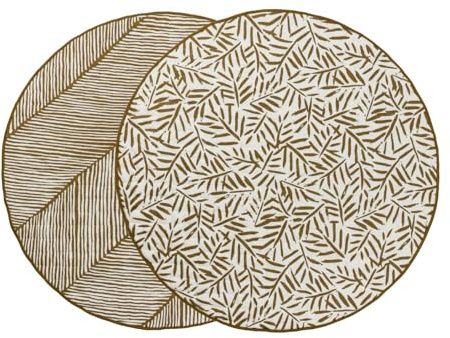Toddlekind Coperta per gattonare per neonati, motivo a foglie, cucito a mano, in cotone biologico, 125 cm, sabbia Castle/ocra, Luxemat