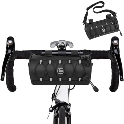 Eyein Bike Handlebar Bag Waterproof - Bicycle Front Bag with Large Reflective Area, Bike Accessories Storage Pouch with Shoulder Strap for Road Mountain Cycling (Square, 2.7L)