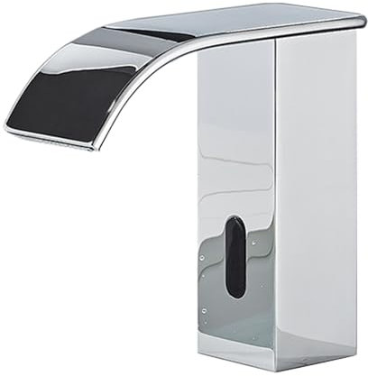 QRTERTYG Automatic Brass Bathroom Sensor Waterfall Mixer Taps Infrared Sensor Faucet for Bathroom Sink Chrome Finish Made in China