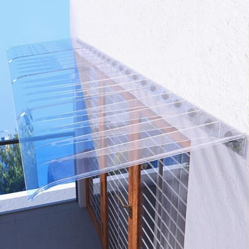 Invisible PC Porch Awning 60x170cm Clear Door Canopy Soundproofing Outdoor Window Rain Shelter UV Snow Protection Roofing Canopies Facade with Hardware