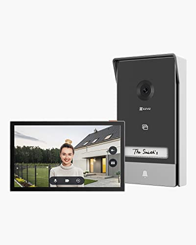 EZVIZ 4K Visiophone Connecté Interphone Vidéo, 8 Pouces Moniteur Tactile, Reconnaissance Paume/Visage, Unlock à Distance, 2 Fils, Détection Humaine, Option RFID, Étanche, WiFi bi-Bande, HP7 Pro