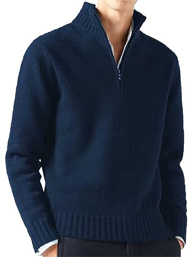 2026 Pull bas décontracté masculin couleur unie laine chaude femmes col montant acrylique long week-end grande taille cardigan col V, BU1., XXL
