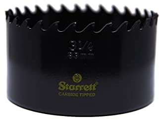 Starrett Tungsten Carbide Tipped Hole Saw - CT314 Deep Cut Holesaw Cutter - For Wood Suspended Flooring Reinforced Concrete & Fibreglass - 83MM