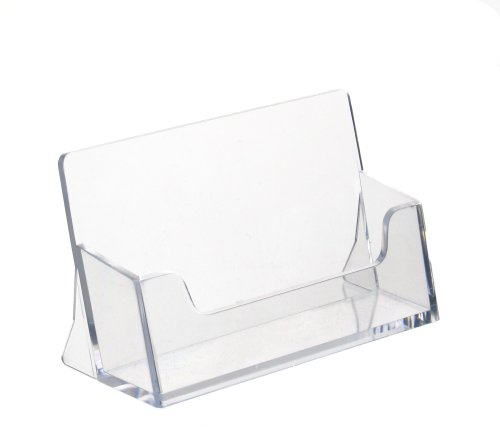 10 Stück Visitenkartenhalter/Visitenkartenständer im Querformat transparent - Zeigis®