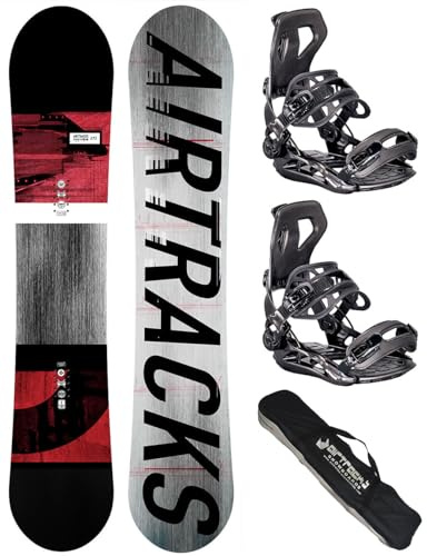 AIRTRACKS Snowboard Set Tabla Waves Extra Wide Hombre 159 - Fijaciones Master L - SB Bag