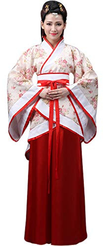 BOZEVON Donna Abiti Tuta Tang - Costume Tradizionale di Stile Cinese Antico Abiti Hanfu - per Spettacolo Teatrale Prestazioni, Stile-2/L