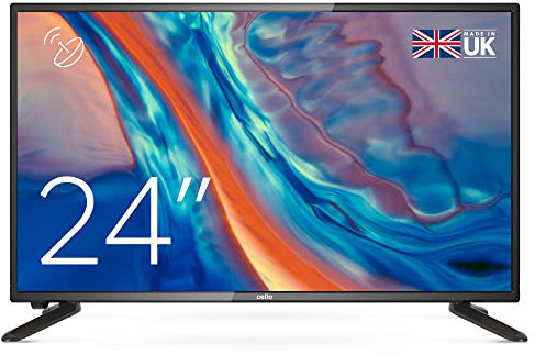 Cello ZSO242 24 inch Digital LED TV with Freeview HD and Built In Satellite Receiver DVB-S2 with HDMI and USB for recording from Live TV, Made In The UK, Black