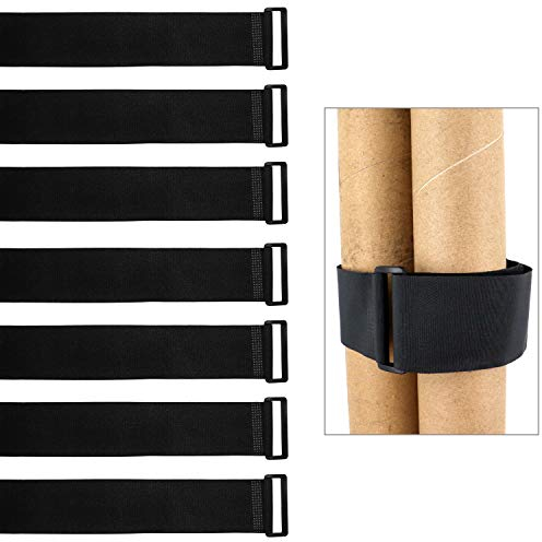 QWROK Klettkabelbinder, Klettband kabelbinder 600mm x 50mm, verstellbar, wiederverwendbar, Haken und Schlaufen, 7 Stück