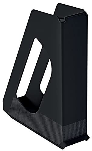 Esselte Stehsammler, A4, Ideal für Prospekte, Broschüren, Unterlagen, Mappen und Hefter, Stabiler Kunststoff, Schwarz, VIVIDA, 628220