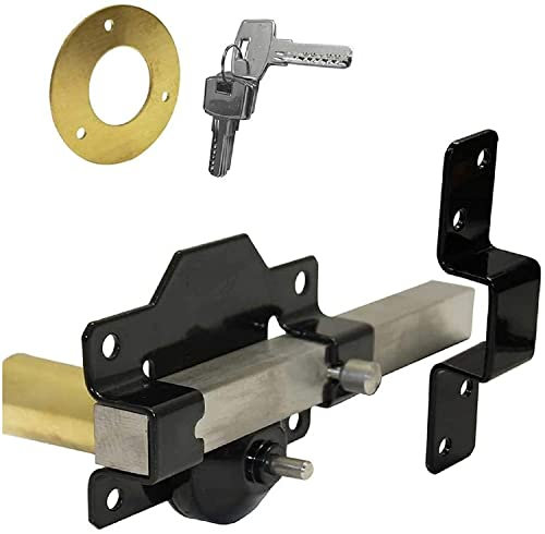 Haven Heritage 50mm & 70mm Single Locking Long Throw Gate Cays Lock,Elongated Keep with Stainless Steel Bar (70 MM)