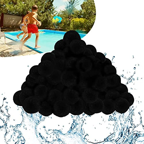 YRHome Filterkula för sandfiltersystem filterbollar 1 400 g filter boll sandfilter ersätter 50 kg poolfiltersand hållbar för poolpump sandfilter, pool, filterpump svart