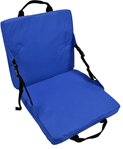 Coussin De Siège De Stade Portable Pour événements Sportifs,Coussin De Chaise, Coussin De Chaise Pliable Intérieur Et Extérieur Avec Dossier, Coussin De Siège Pour le Camping, la Randonnée(bleu)