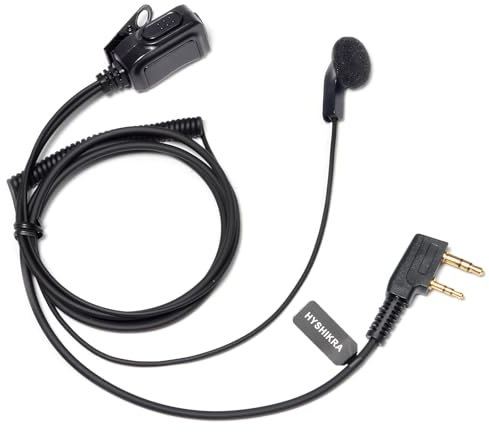 HYSHIKRA In Ear Wired Earpiece Headset with Microphone Compatible With Baofeng UV5R BF-888S 2-Pin Kenwood Walkie Talkie (1)