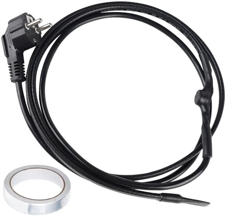 CPROSP 1m Cavo Riscaldante con Termostato 250V 24W/m, Cavo Scaldante Antigelo, Cavo Riscaldante Antigelo con Spina di Messa a Terra, Impedisce il Congelamento di Tubi, Grondaie e Piante.