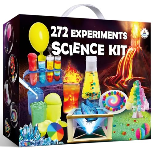 UNGLINGA 272 Experiments Science Kit for Kids, Chemistry Set, S.T.E.M Toys Boys Girls Birthday Gifts, Volcano, Crystal, Magic, Physics Lab Educational Project