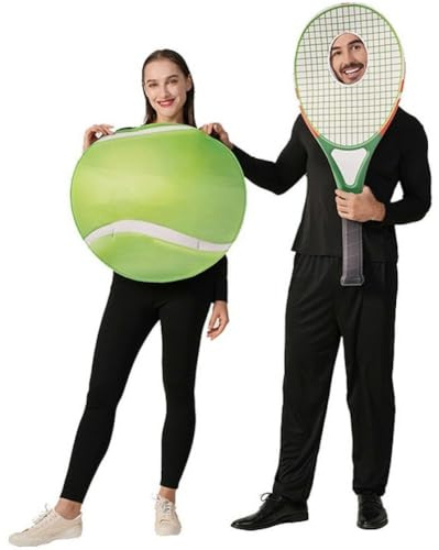 Lpitoy Conjunto De Tenis para Hombres y Mujeres, Disfraz Deportivo de Fiesta para Parejas, Pelota de Halloween, Cosplay