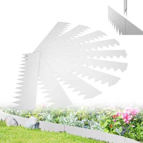 XMTECH Lot de 10 bordures de pelouse en métal flexible - 100 x 20 cm - Bordure de parterre et de parterre en tôle d'acier - 10 pièces (10 m)