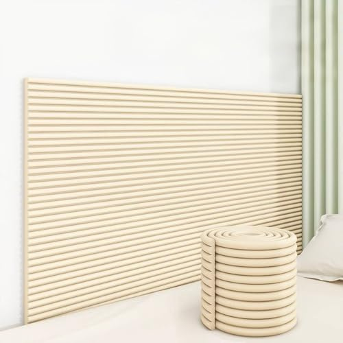 Wandschutz Polster Selbstklebend Kinderzimmer Wandpolster Wandkissen Kopfteil für Bett, StoßSchutz Wand Selbstklebend Kinderzimmer Babybett Kinderbett, StoßSchutz Kanten Schaumstoff (1, Beige)