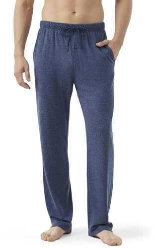 Zylioo Långa pyjamasbyxor för män passar 32/34/36/38 innersöm bomull loungebyxor för långa män nattkläder med fickor