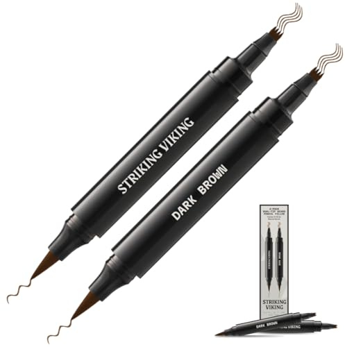 Striking Viking Beard Pencil Filler for Men - Dark Brown, 2 Pens Pack
