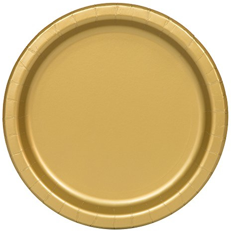 Pappteller - 23 cm - Gold - Packung mit 16 Stück